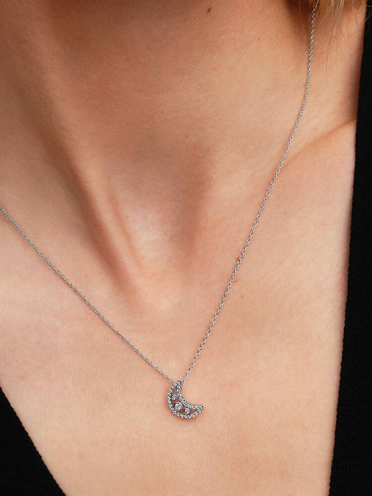Pandora Ketting met Zirkonia Halve Maan 394259C01-50