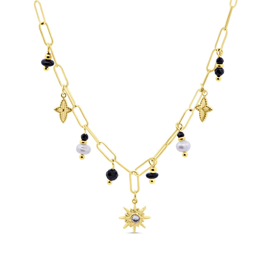 CO88 Collection Stalen Ketting Goud met Bedels 8CN-26460