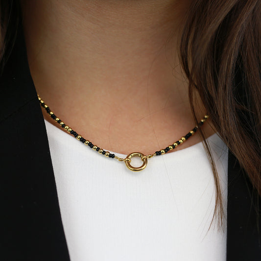 CO88 Collection Stalen Ketting Zwart en Goud 8CN-26402