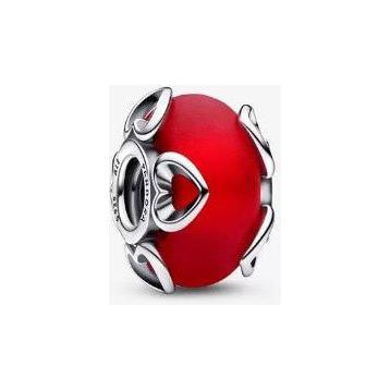 Pandora Bedel Matrode Muranoglas en Harten 792497C01