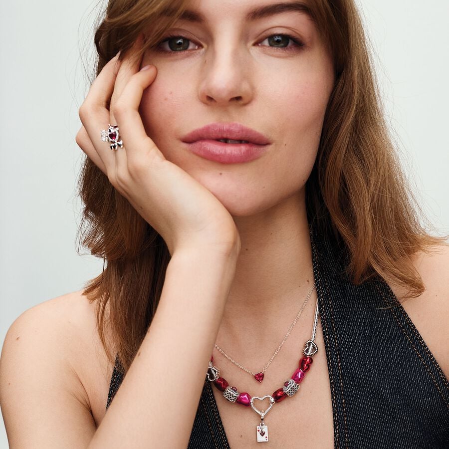 Pandora Ketting met Hartvormige Halo Bedel 392542C01 - 45