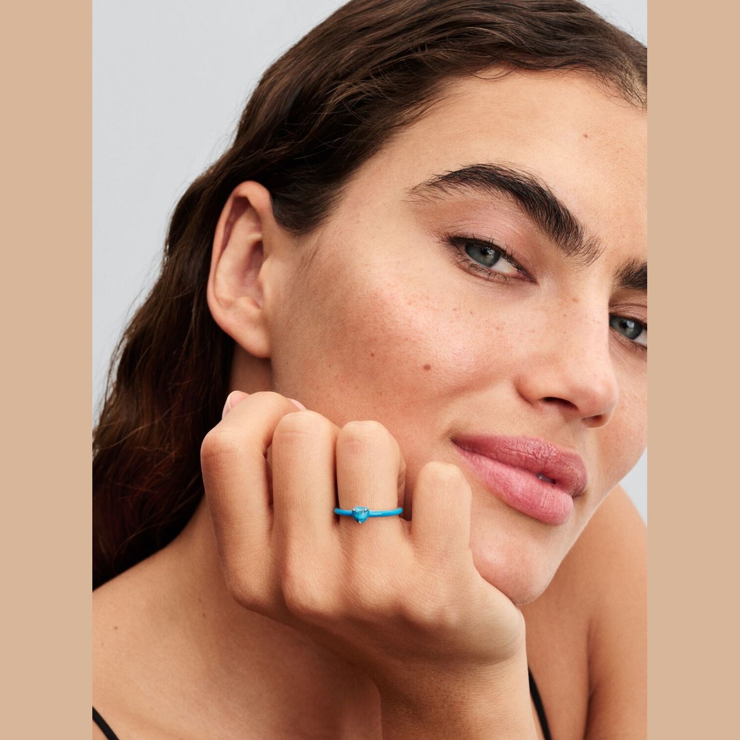 Pandora Turquoise Hartsteen Ring 193828C01 - 52 - Juwelier van Dam