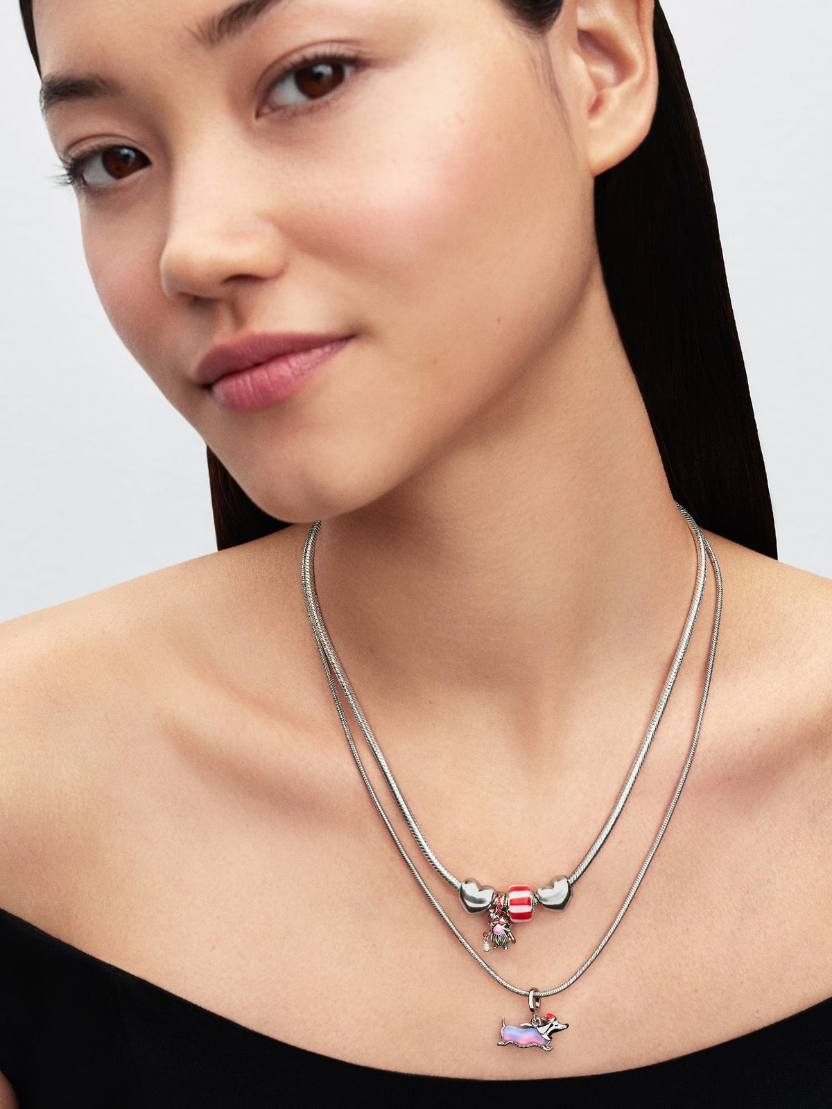 Pandora Rode Pepermunt Muranoglas Bedel 735071C01