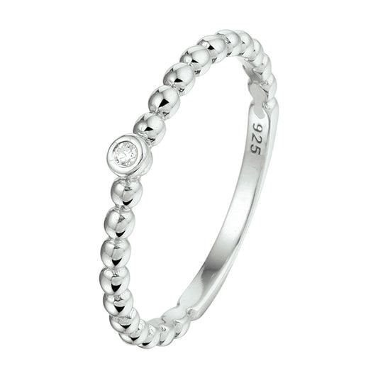 vDam Aanschuifring Bolletjes Zirkonia Zilver Gerhodineerd 1332277