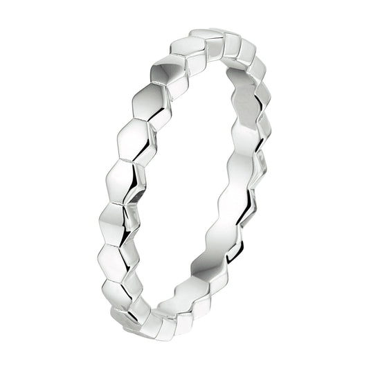 vDam Aanschuifring Zeshoek Zilver Gerhodineerd 1333105