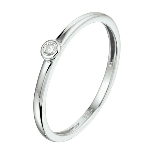 vDam Aanschuifring Zirkonia Zilver Gerhodineerd 1332289