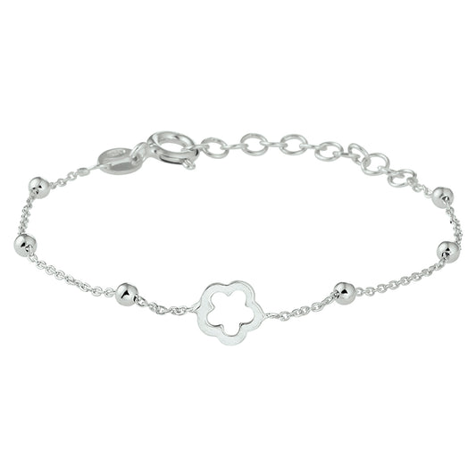 vDam Armband Bloem 13 + 3 Cm Zilver Gerhodineerd 1329445