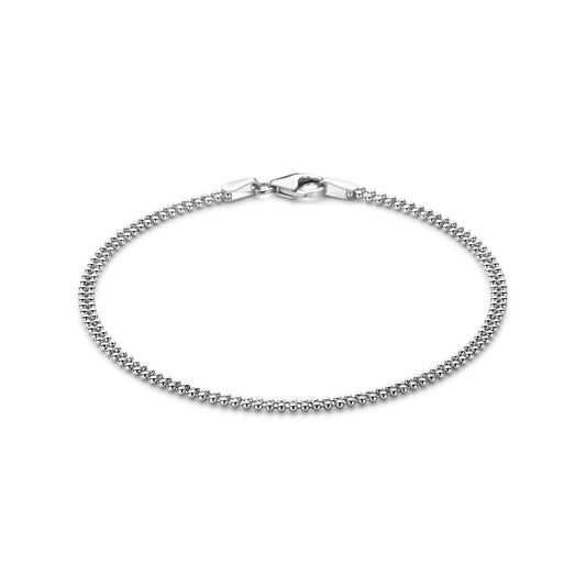 vDam Armband Bolletjes 2,4 Mm 18 Cm Zilver Gerhodineerd 1341782