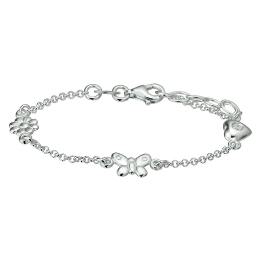 vDam Armband Diverse Bedels 13 + 2 Cm Zilver Gerhodineerd 1329506