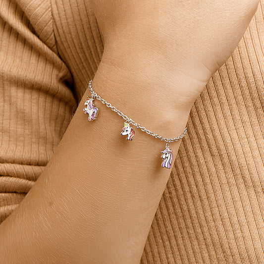 vDam Armband Eenhoorn 13cm + 3 Cm Zilver Gerhodineerd 13cm30339 13cm