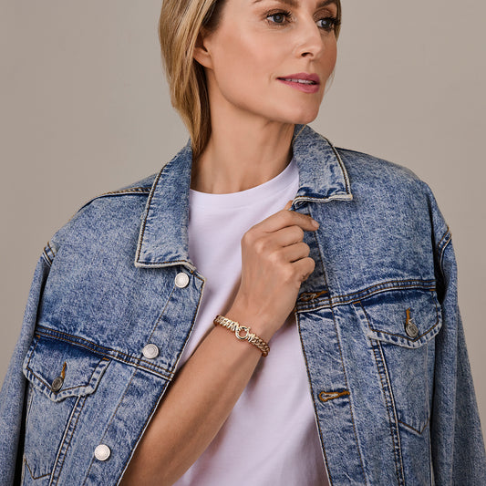 vDam Armband Gourmette 10,6 Mm 19cm Cm Met Groot Springslot Zilver Gerhodineerd 1338251 19cm