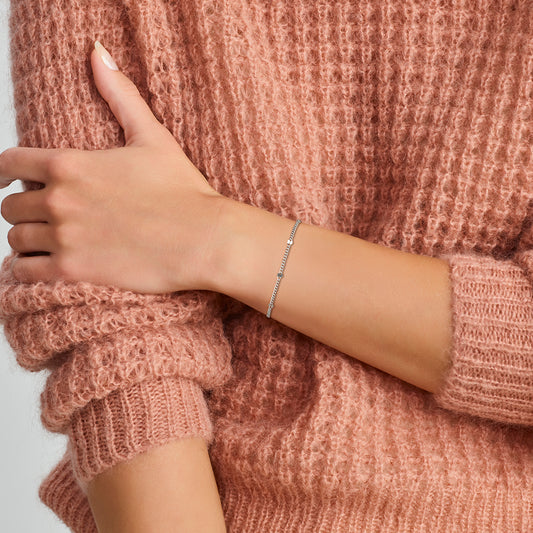 vDam Armband Gourmette Met Tussenstuk 3,0 Mm 16cm + 3 Cm Zilver Gerhodineerd 1333549 16cm