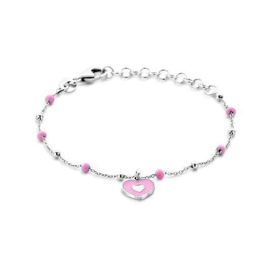 vDam Armband Hartje 13 + 3 Cm Zilver Gerhodineerd 1341618