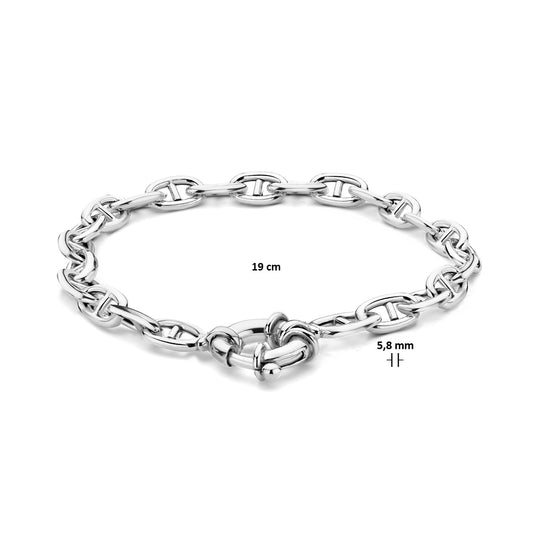 vDam Armband Marine 5,8 Mm 19cm Cm Met Groot Springslot Zilver Gerhodineerd 1334869 19cm