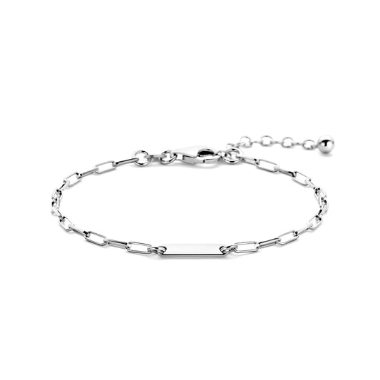 vDam Armband Paperclip 2,2 Mm 17 + 3 Cm Zilver Gerhodineerd 1340859