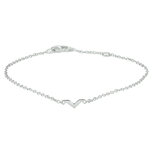 vDam Armband V 16,5 - 18 - 19,5 Cm Zilver Gerhodineerd 1328243