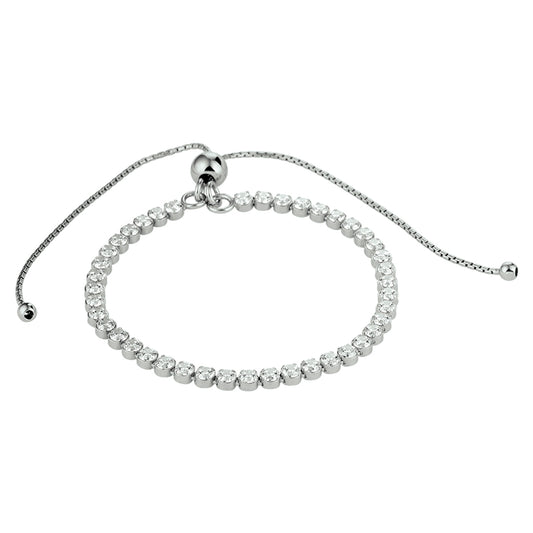 vDam Armband Zirkonia 14 - 27 Cm Zilver Gerhodineerd 1330500