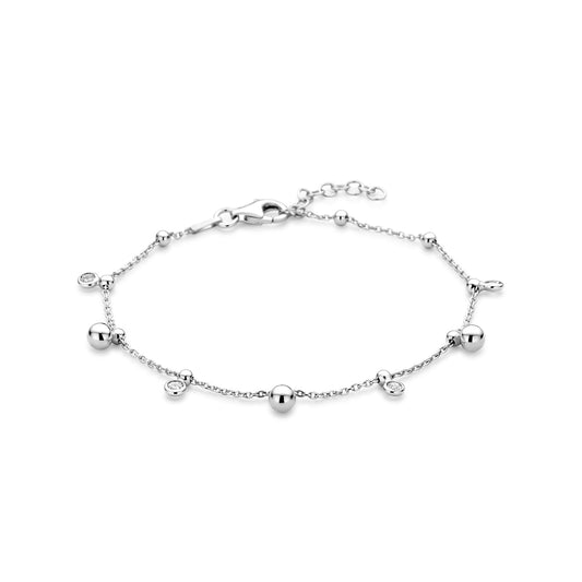 vDam Armband Zirkonia 17 + 2 Cm Zilver Gerhodineerd 1341653