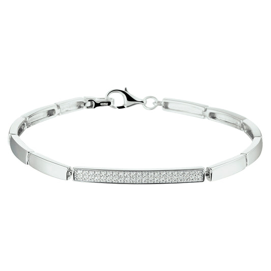 vDam Armband Zirkonia 18,5 Cm Zilver Gerhodineerd 1326723