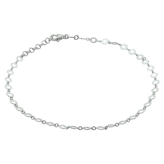 vDam Enkelbandje 4,0 Mm 24 + 2 Cm Zilver Gerhodineerd 1327942