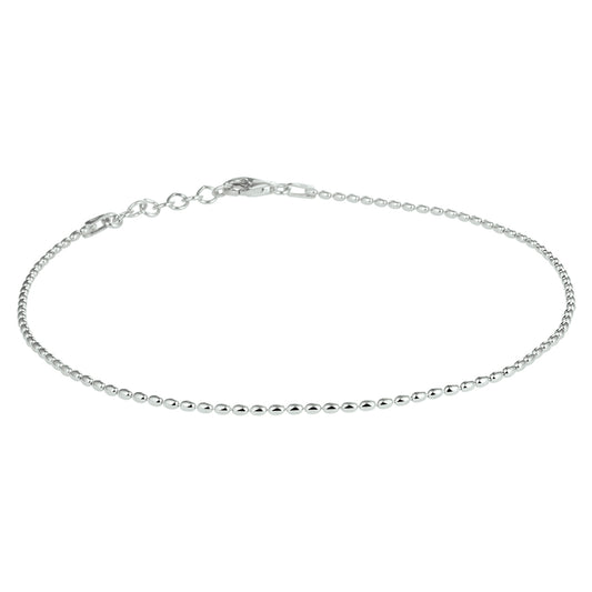 vDam Enkelbandje Bolletjes 1,5 Mm 24 + 2 Cm Zilver Gerhodineerd 1328390