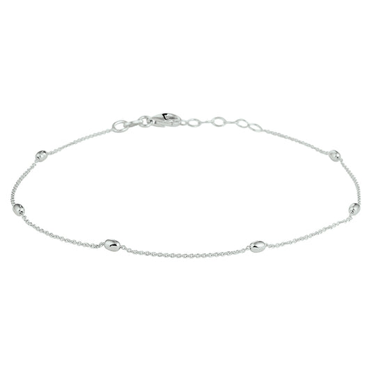 vDam Enkelbandje Bolletjes 2,5 Mm 24 + 2 Cm Zilver Gerhodineerd 1328389