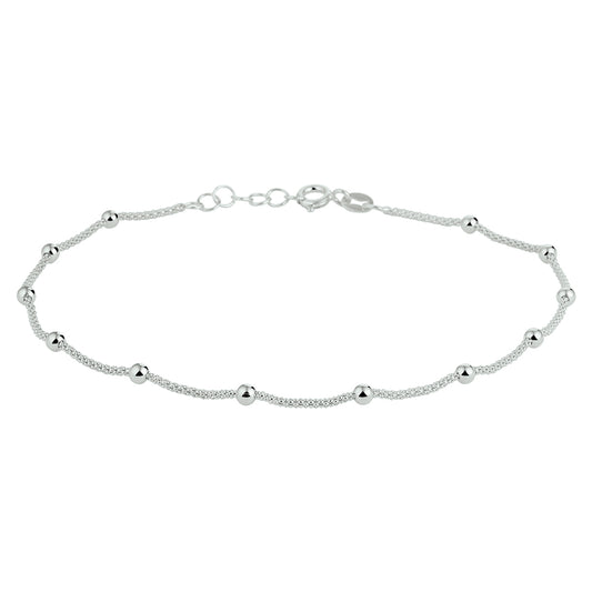 vDam Enkelbandje Bolletjes 3,0 Mm Zilver Gerhodineerd 1328391