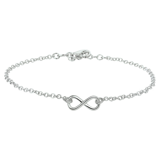vDam Enkelbandje Infinity 24 + 2 Cm Zilver Gerhodineerd 1328387