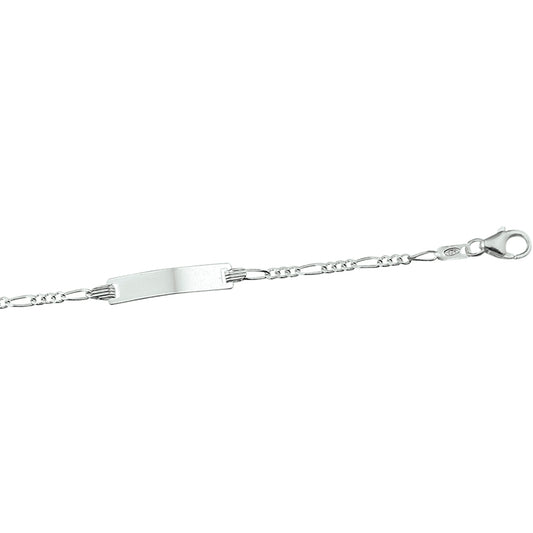 vDam Graveerarmband Figaro Plaat 4,2 Mm 9cm - 11 Cm Zilver Gerhodineerd 1329cm666 9cm