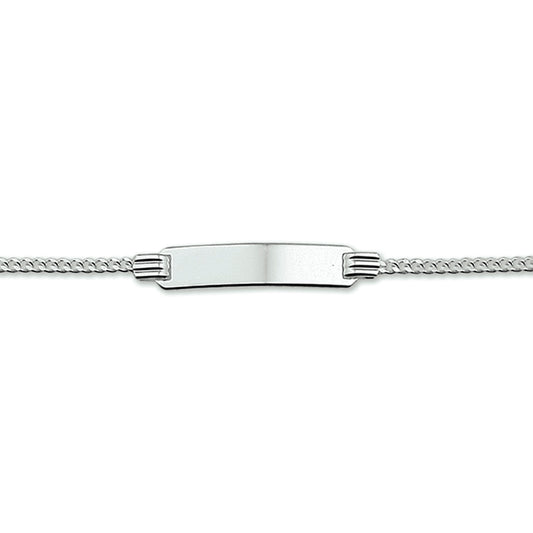 vDam Graveerarmband Gourmette Plaat 4,8 Mm Zilver Gerhodineerd 1329670
