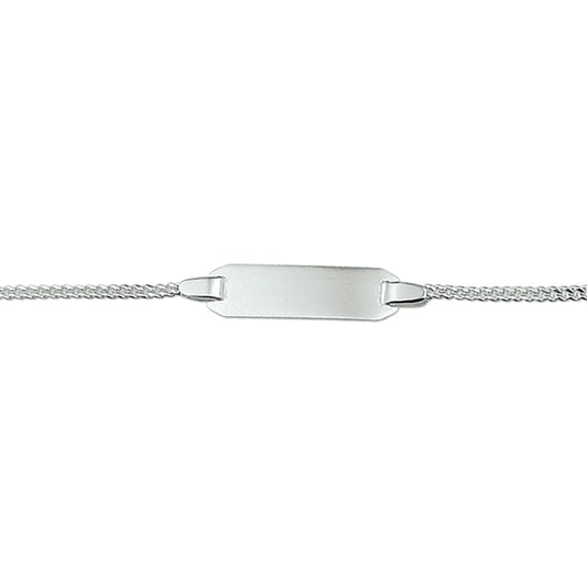 vDam Graveerarmband Gourmette Plaat 5,0 Mm Zilver Gerhodineerd 1329658