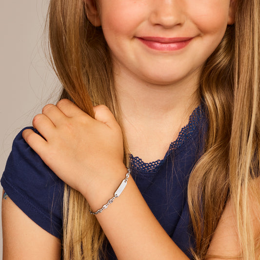 vDam Graveerarmband Plaat 5,0 Mm 11cm + 2 Cm Zilver Gerhodineerd 1335181 11cm