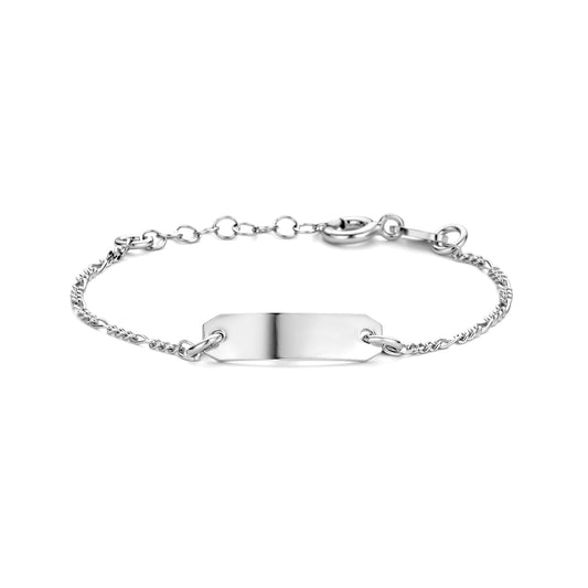 vDam Graveerarmband Plaat 5,0 Mm 16 + 2 Cm Zilver Gerhodineerd 1335177