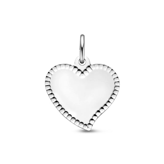 vDam Graveerhanger Hartje 21 Mm Zilver Gerhodineerd 1341732