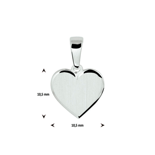 vDam Graveerhartje Poli/mat Zilver Gerhodineerd 1328139