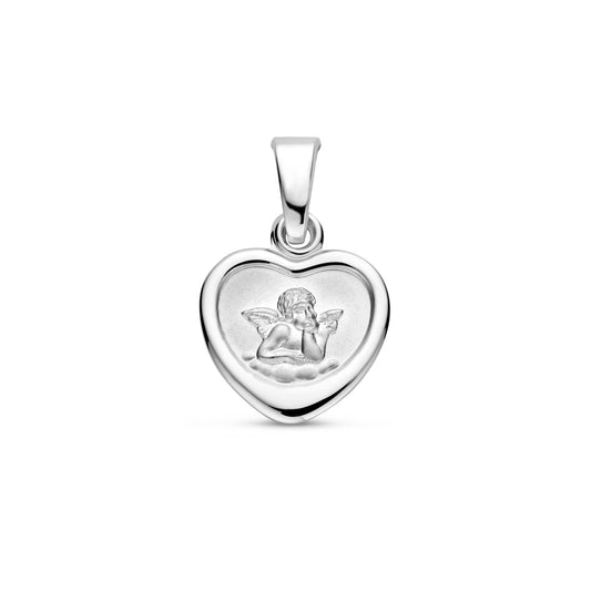 vDam Hanger Hartje Engel Poli/mat 17 Mm Zilver Gerhodineerd 1340455