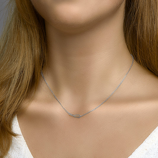 vDam Ketting 1,2 Mm 41cm + 4 Cm Zilver Gerhodineerd 1332305 41cm