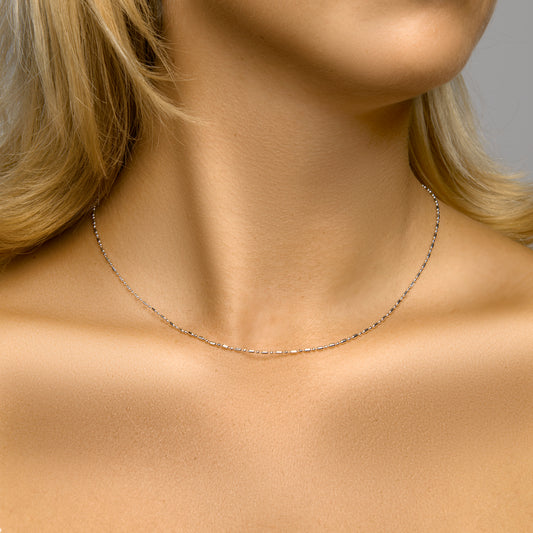 vDam Ketting 1,5 Mm 40cm + 4 Cm Zilver Gerhodineerd 1333304 40cm