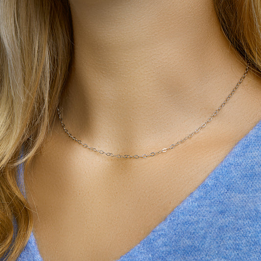 vDam Ketting 2,3 Mm 40cm + 4 Cm Zilver Gerhodineerd 1329743 40cm