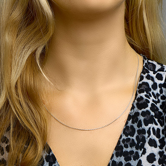 vDam Ketting Anker Gediamanteerd 1,3 Mm Zilver Gerhodineerd 1326288 50cm