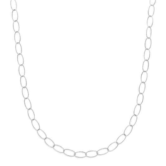vDam Ketting Anker Gediamanteerd 6,4 Mm 45 Cm Zilver Gerhodineerd 1341781