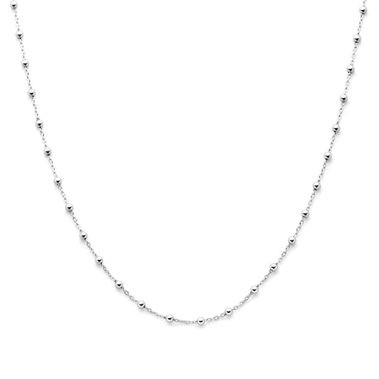 vDam Ketting Bolletjes 2,5 Mm 40 + 4 Cm Zilver Gerhodineerd 1332601