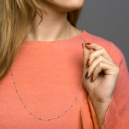 vDam Ketting Bolletjes 2,5 Mm 80cm Cm Zilver Gerhodineerd 1332810 80cm