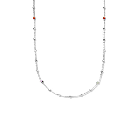 vDam Ketting Bolletjes En Meerdere Kleuren Zirkonia 82 Cm Zilver Gerhodineerd 1335587