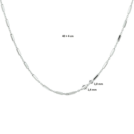 vDam Ketting Buisjes 1,4 Mm Zilver Gerhodineerd 1332635 40cm