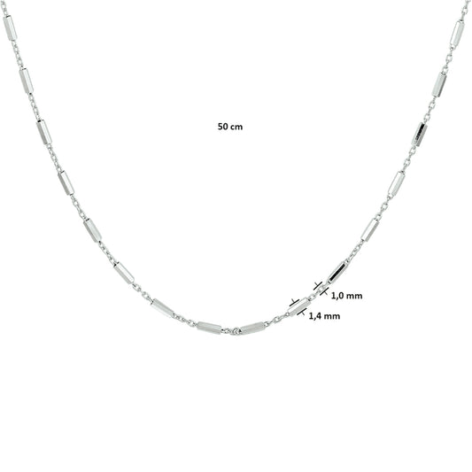 vDam Ketting Buisjes 1,4 Mm Zilver Gerhodineerd 1332733 50cm