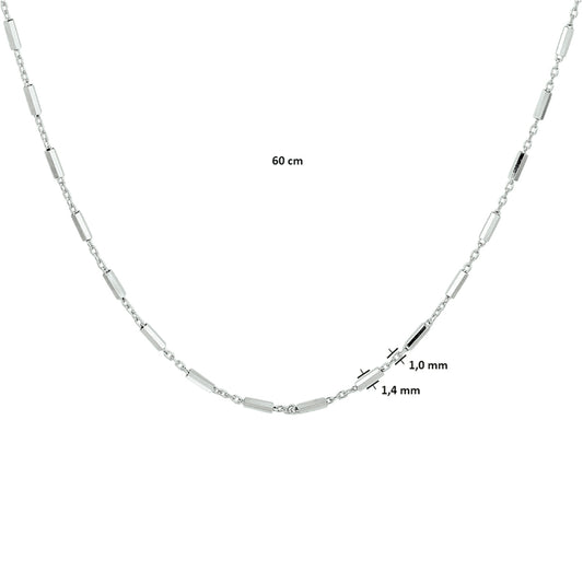 vDam Ketting Buisjes 1,4 Mm Zilver Gerhodineerd 1332736 60cm