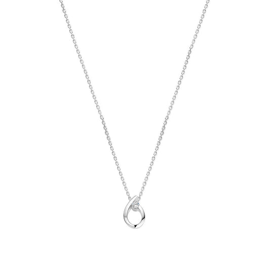 vDam Ketting Druppel Zirkonia 41 + 4 Cm Zilver Gerhodineerd 1340065