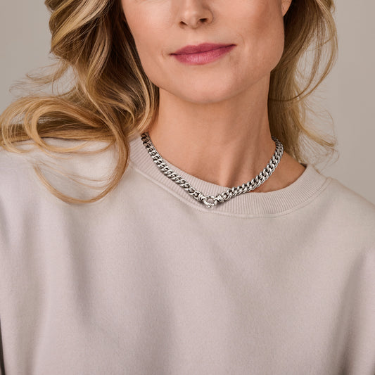 vDam Ketting Gourmette 10,6 Mm 43cm Cm Met Groot Springslot Zilver Gerhodineerd 1338584 43cm