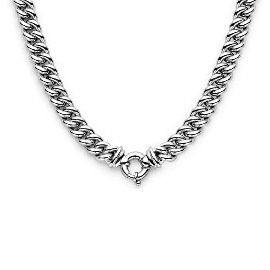 vDam Ketting Gourmette 10,6 Mm 43 Cm Met Groot Springslot Zilver Gerhodineerd 1338584